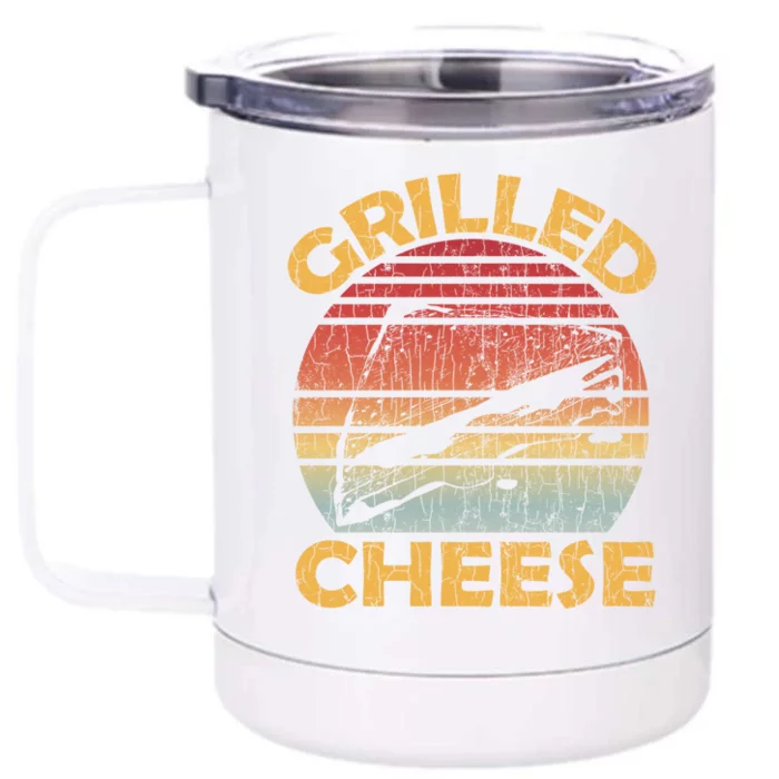 Grilled Cheese Funny Food Lover Eater Graphic Meaningful Gift Front & Back 12oz Stainless Steel Tumbler Cup