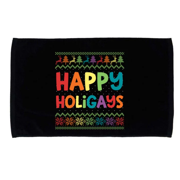 Gay Christmas Funny Lgbt Happy Holigays Rainbow Party Gift Meaningful Gift Microfiber Hand Towel