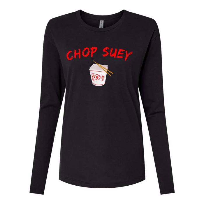 Graphic Chinese Food Chop Suey Womens Cotton Relaxed Long Sleeve T-Shirt