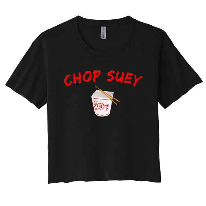 Graphic Chinese Food Chop Suey Women's Crop Top Tee