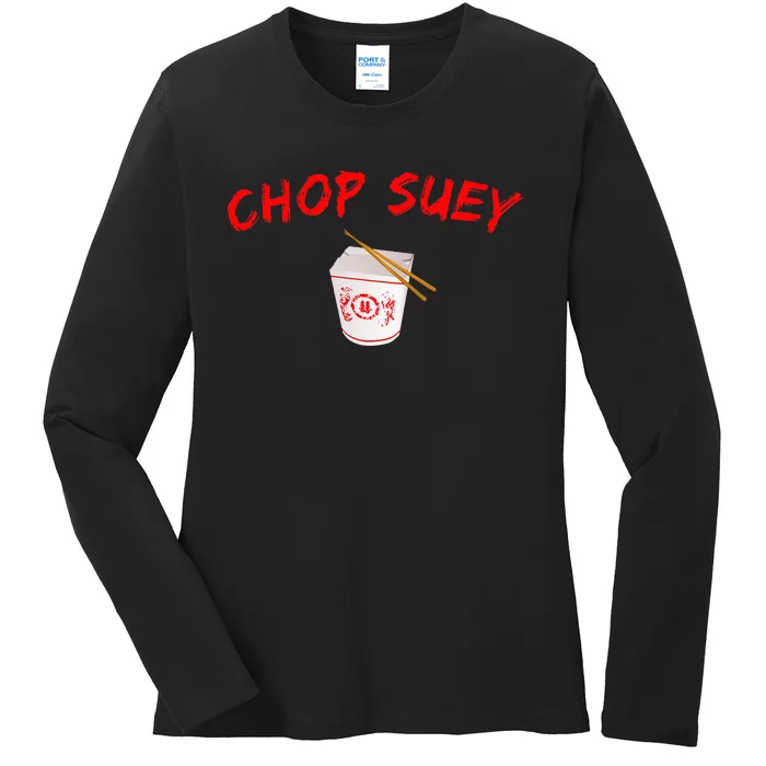 Graphic Chinese Food Chop Suey Ladies Long Sleeve Shirt