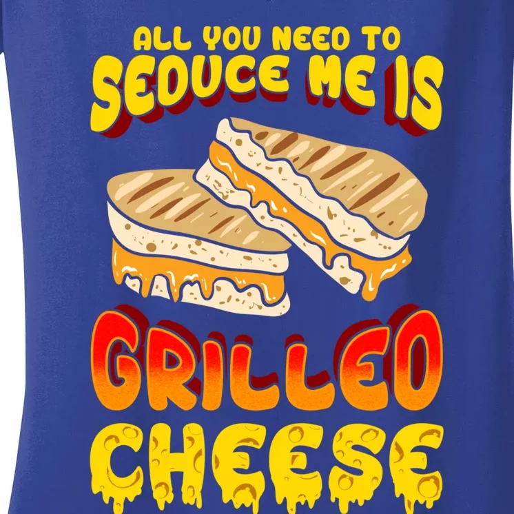 Grilled Cheese Foodie Gift Campfire Toaster Sandwich Graphic Great Gift Women's V-Neck T-Shirt