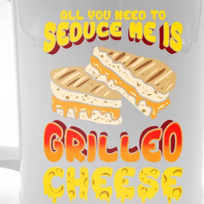 Grilled Cheese Foodie Gift Campfire Toaster Sandwich Graphic Great Gift Front & Back Beer Stein