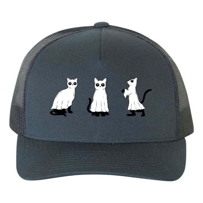 Ghost Cats Funny Halloween Yupoong Adult 5-Panel Trucker Hat