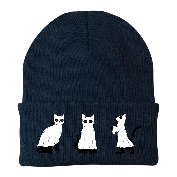 Ghost Cats Funny Halloween Knit Cap Winter Beanie