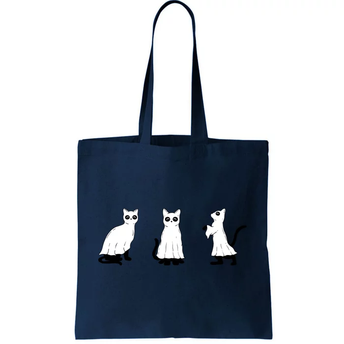 Ghost Cats Funny Halloween Tote Bag