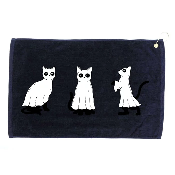 Ghost Cats Funny Halloween Grommeted Golf Towel