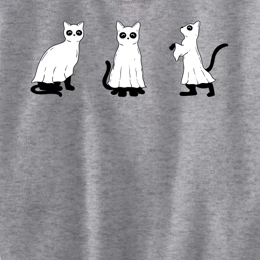 Ghost Cats Funny Halloween Kids Sweatshirt