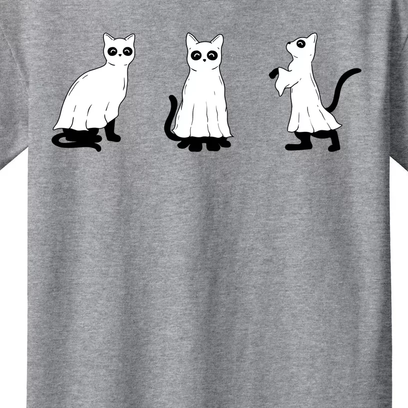 Ghost Cats Funny Halloween Kids T-Shirt