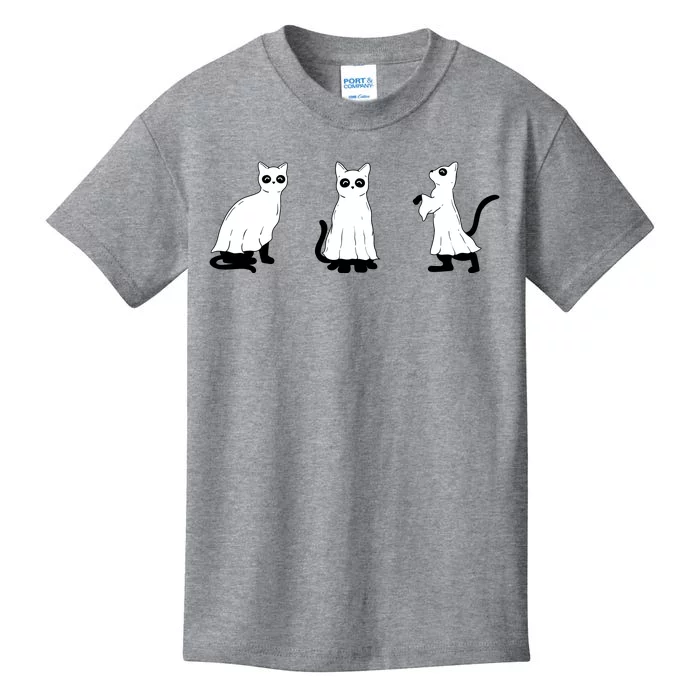 Ghost Cats Funny Halloween Kids T-Shirt