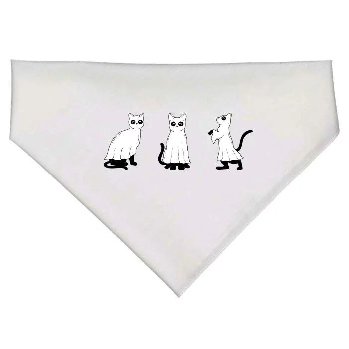 Ghost Cats Funny Halloween USA-Made Doggie Bandana