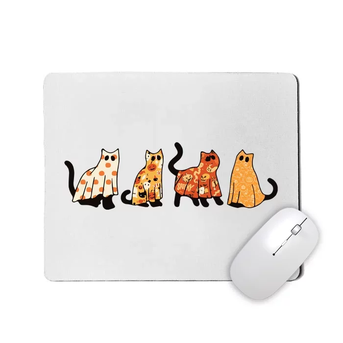 Ghost Cats Funny Halloween Cat Mousepad