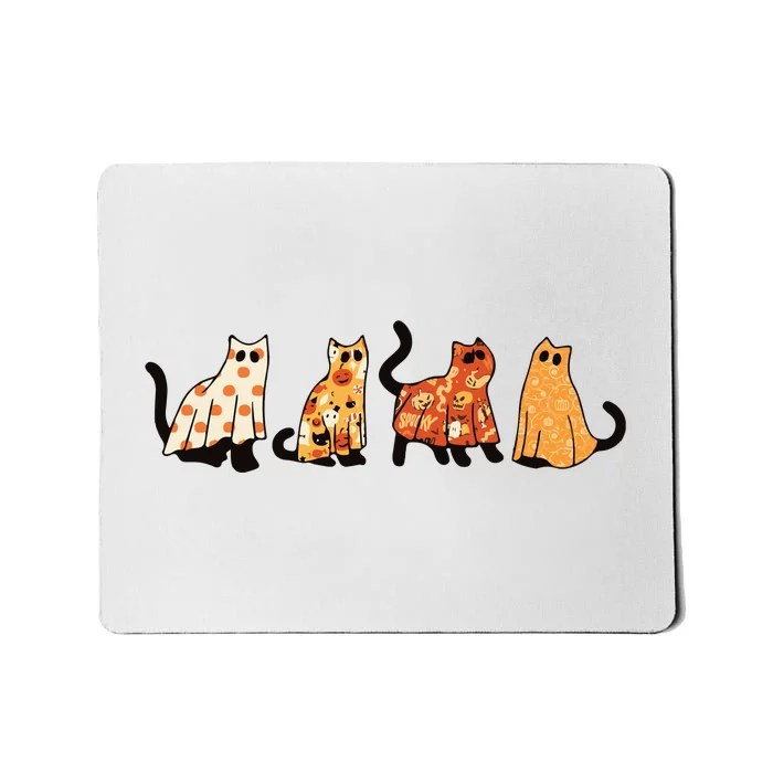 Ghost Cats Funny Halloween Cat Mousepad