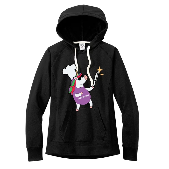 Greatest Chef Funny Unicorn Dabbing Dab Lover Gift Women's Fleece Hoodie