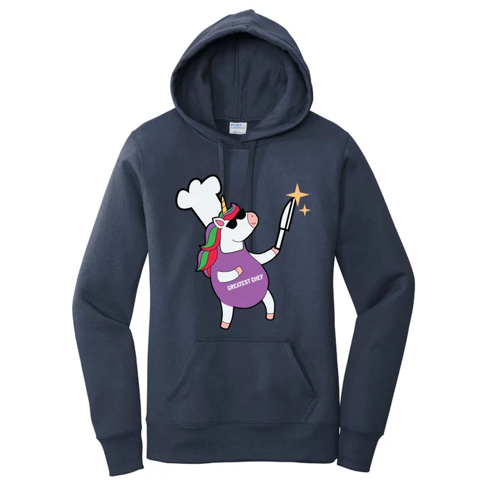 Greatest Chef Funny Unicorn Dabbing Dab Lover Gift Women's Pullover Hoodie