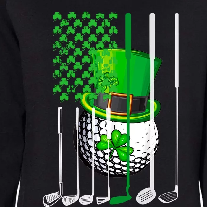 Golf Clubs Flag St Patrick's Golf Lovers Gift Womens California Wash Sweatshirt