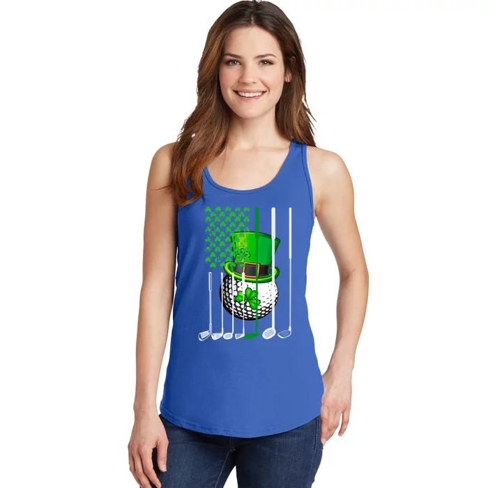 Golf Clubs Flag St Patrick's Golf Lovers Gift Ladies Essential Tank