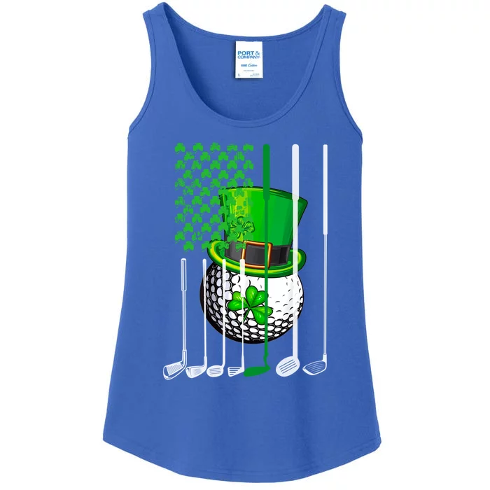 Golf Clubs Flag St Patrick's Golf Lovers Gift Ladies Essential Tank