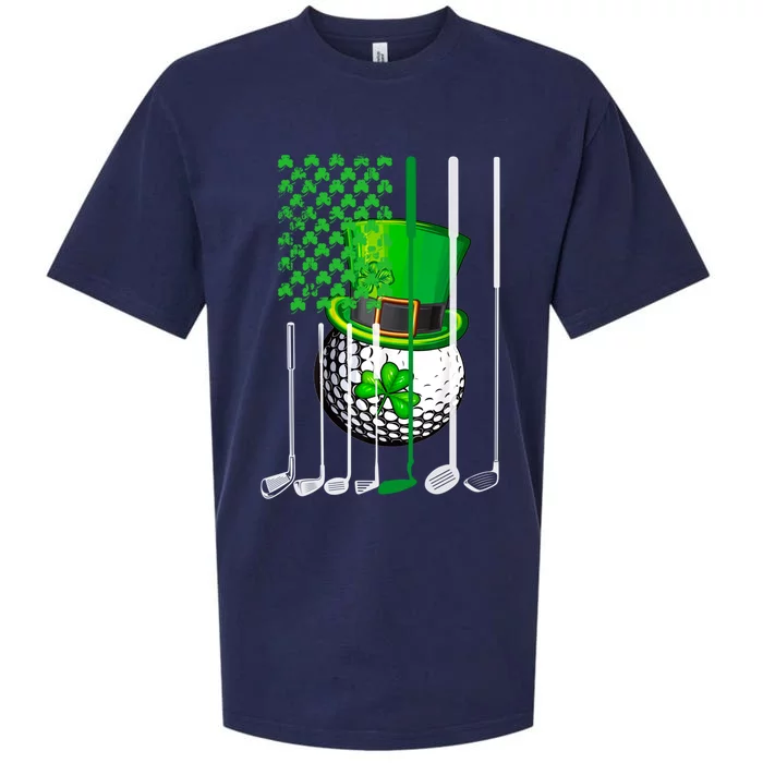 Golf Clubs Flag St Patrick's Golf Lovers Gift Sueded Cloud Jersey T-Shirt