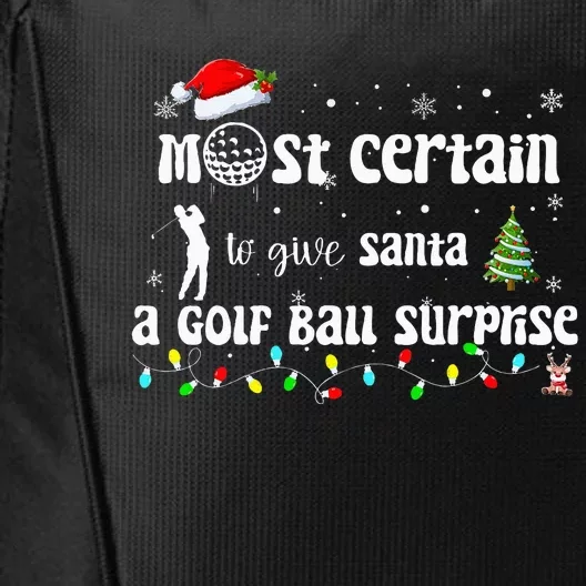 Golf Crewneck Funny Golfing Santa Surprise Golf City Backpack