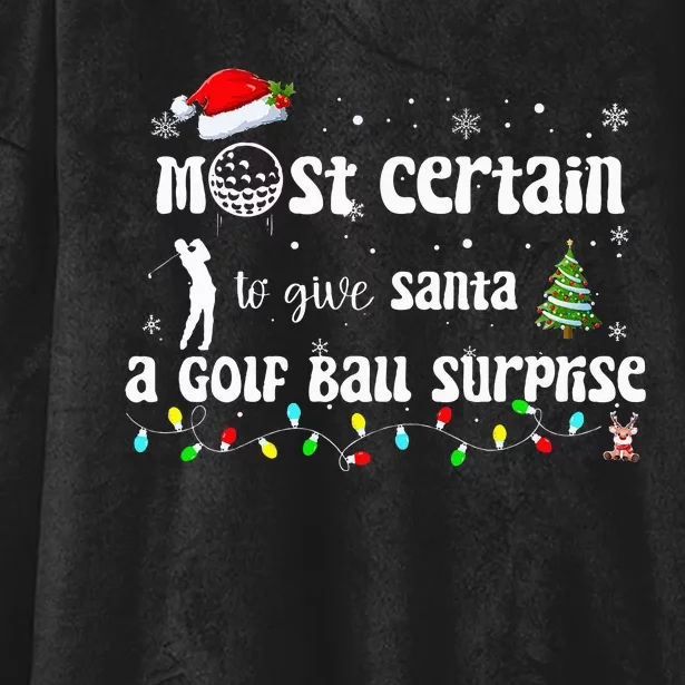 Golf Crewneck Funny Golfing Santa Surprise Golf Hooded Wearable Blanket