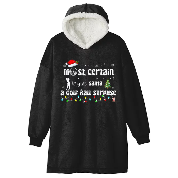 Golf Crewneck Funny Golfing Santa Surprise Golf Hooded Wearable Blanket