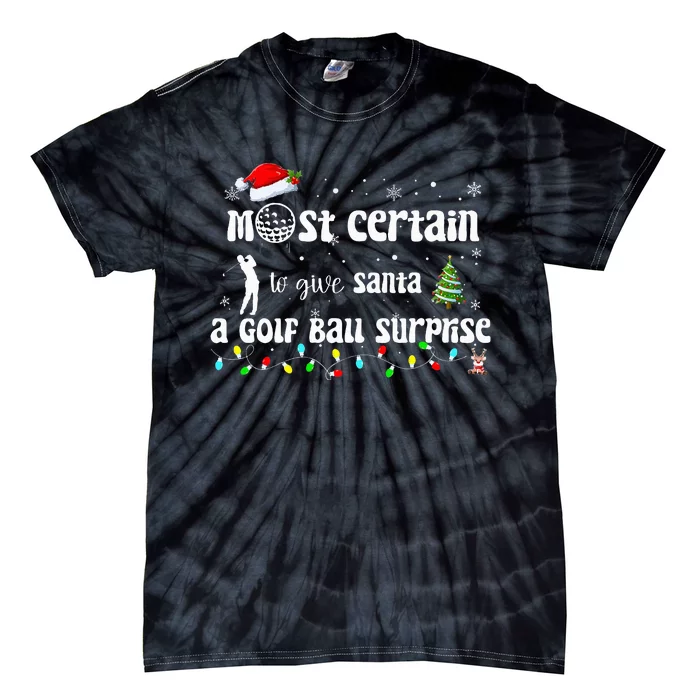 Golf Crewneck Funny Golfing Santa Surprise Golf Tie-Dye T-Shirt