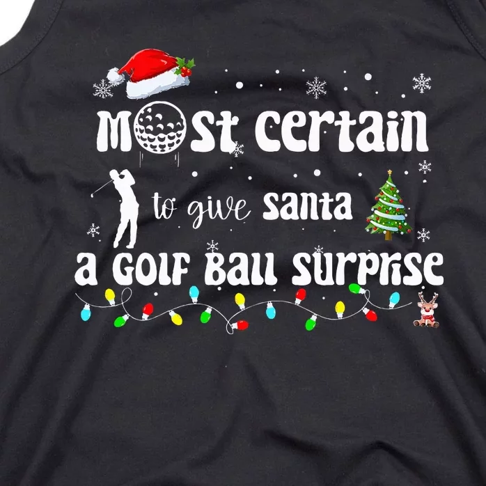 Golf Crewneck Funny Golfing Santa Surprise Golf Tank Top