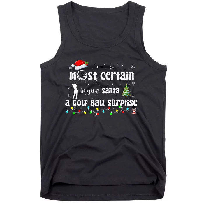 Golf Crewneck Funny Golfing Santa Surprise Golf Tank Top