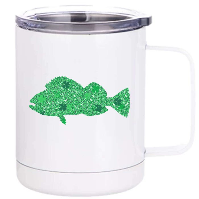 Green Clover Fish St Patrick's Day Love Fishing Great Gift Front & Back 12oz Stainless Steel Tumbler Cup