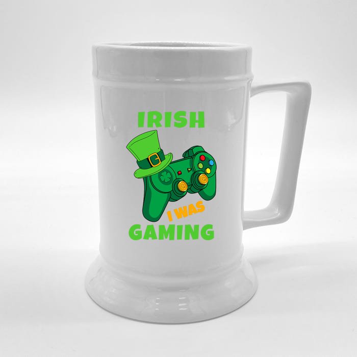 Gamer Irish Games Funny Saint Patrick Day Gamer Boy Men Gift Front & Back Beer Stein