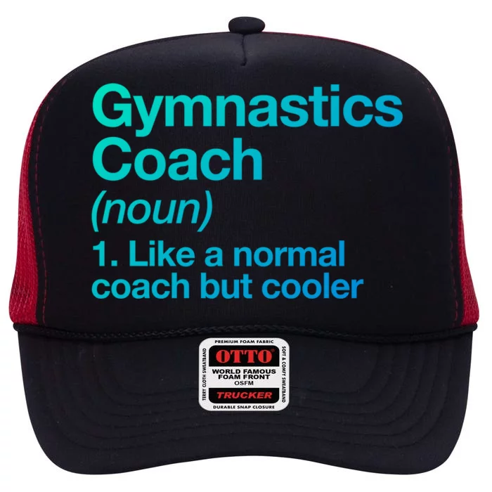 Gymnastics Coach Funny Sports Definition Trainer Instructor Cute Gift High Crown Mesh Trucker Hat