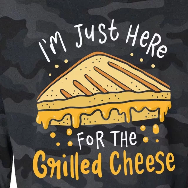 Grilled Cheese Funny Gift I'm Just Here For The Grilled Cheese Cool Gift Cropped Pullover Crew