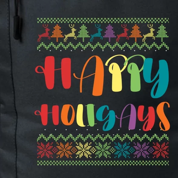 Gay Christmas Funny Lgbt Happy Holigays Rainbow Party Gift Daily Commute Backpack