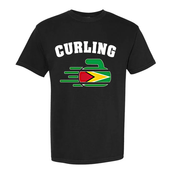 Guyana Curling Fans Jersey Guyanese Curlers Winter Sports Gift Garment-Dyed Heavyweight T-Shirt