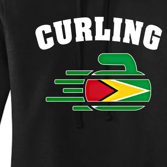 Guyana Curling Fans Jersey Guyanese Curlers Winter Sports Gift Women's Pullover Hoodie