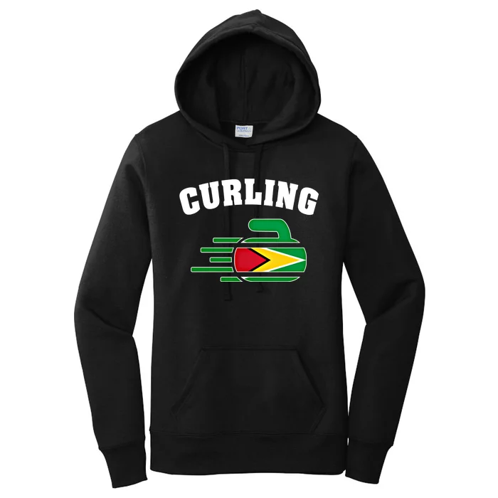 Guyana Curling Fans Jersey Guyanese Curlers Winter Sports Gift Women's Pullover Hoodie