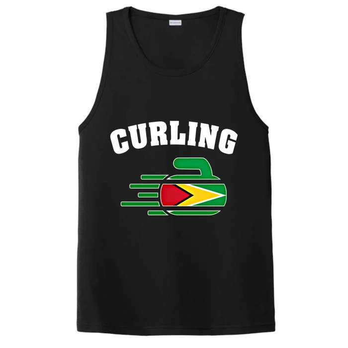 Guyana Curling Fans Jersey Guyanese Curlers Winter Sports Gift Performance Tank