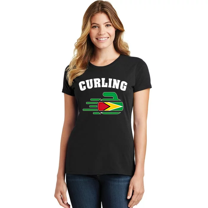 Guyana Curling Fans Jersey Guyanese Curlers Winter Sports Gift Women's T-Shirt