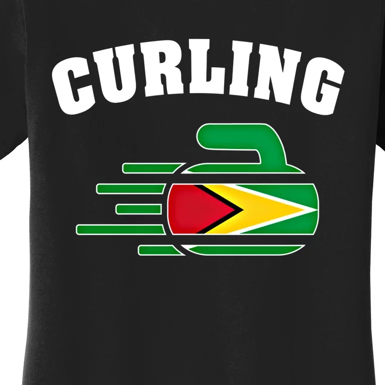 Guyana Curling Fans Jersey Guyanese Curlers Winter Sports Gift Women's T-Shirt