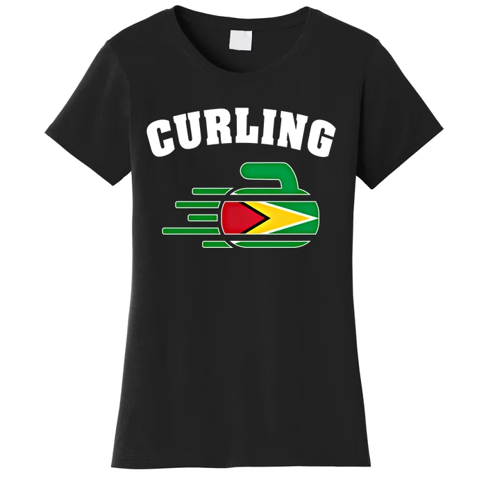 Guyana Curling Fans Jersey Guyanese Curlers Winter Sports Gift Women's T-Shirt