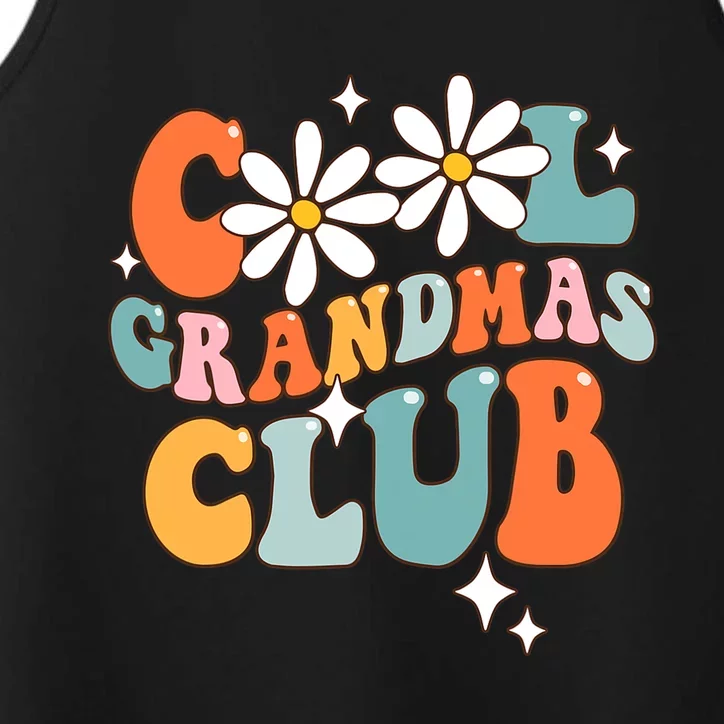 Groovy Cool Grandmas Club Funny Smile Mothers Day Performance Tank