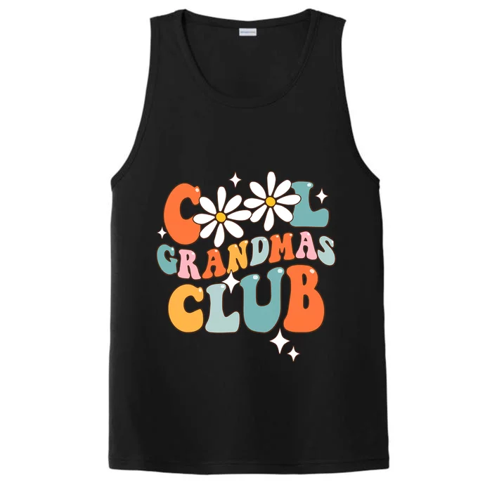 Groovy Cool Grandmas Club Funny Smile Mothers Day Performance Tank