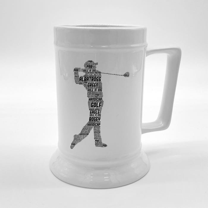 Golf Club Golfer Golfing Front & Back Beer Stein