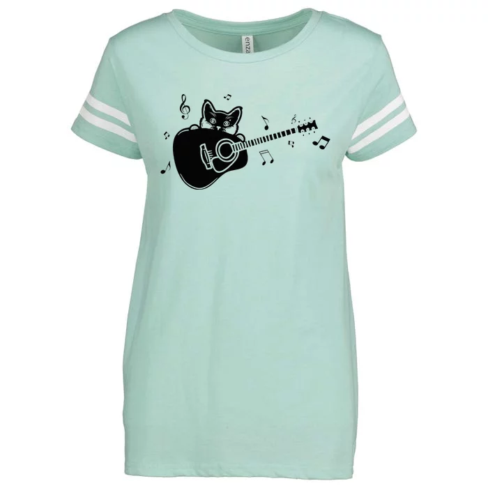 Guitarist Cat Guitar Music Lover Enza Ladies Jersey Football T-Shirt