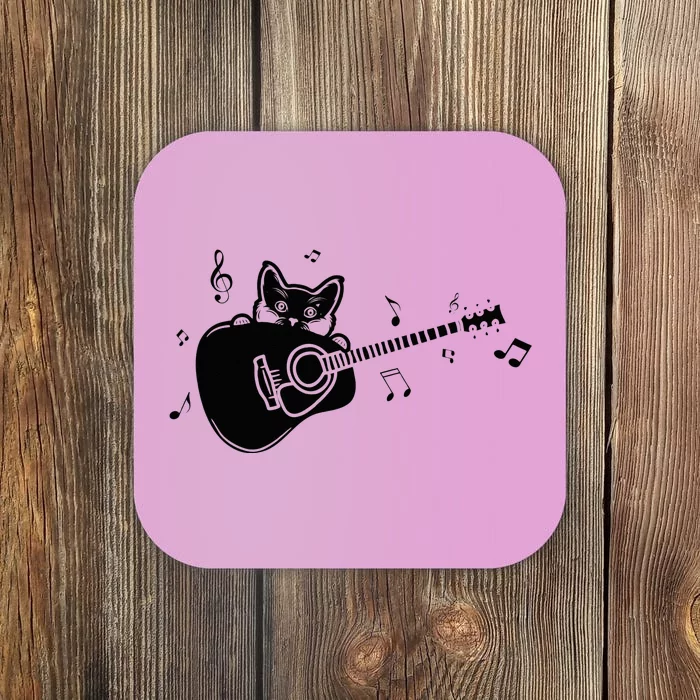 Guitarist Cat Guitar Music Lover Coaster