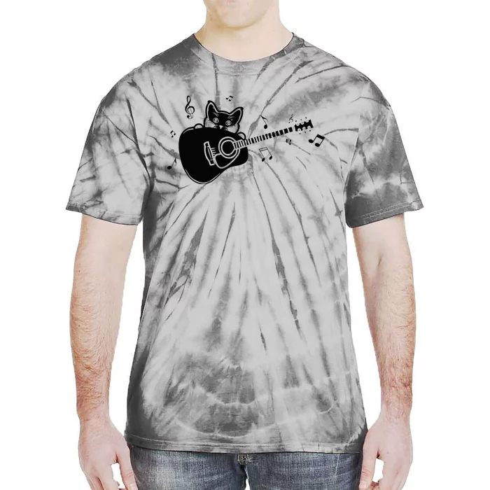 Guitarist Cat Guitar Music Lover Tie-Dye T-Shirt