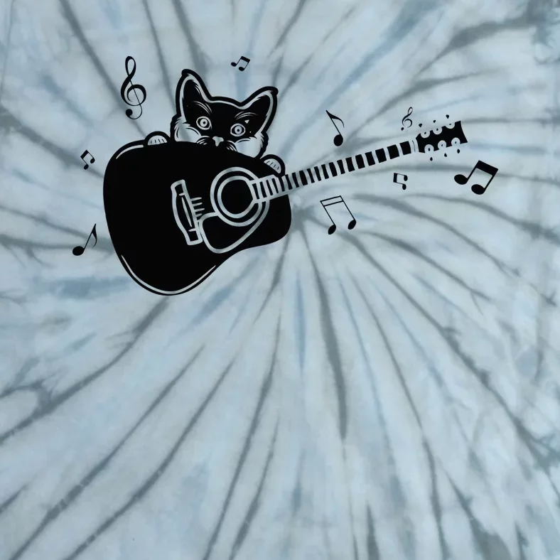 Guitarist Cat Guitar Music Lover Tie-Dye T-Shirt