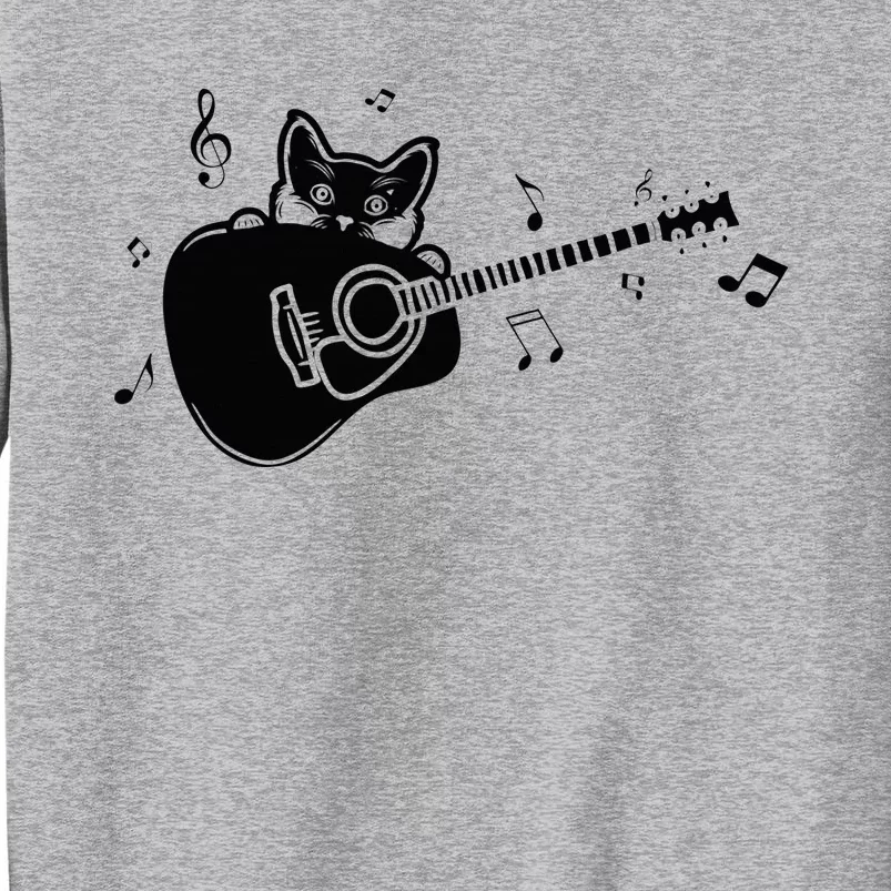 Guitarist Cat Guitar Music Lover Tall Sweatshirt