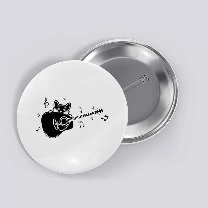 Guitarist Cat Guitar Music Lover Button